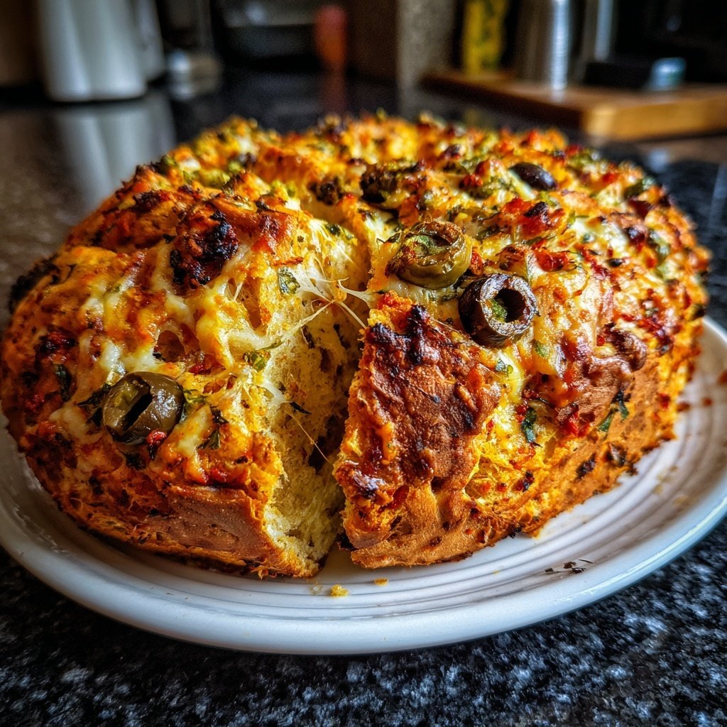 Zupfbrot Mit Oliven Und Käse