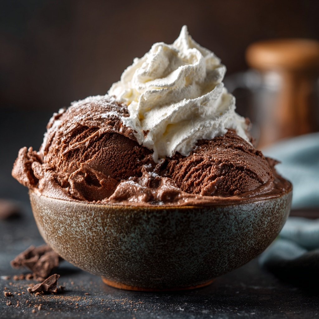 Schokoladen Eis Mit Sahne Selbstgemacht